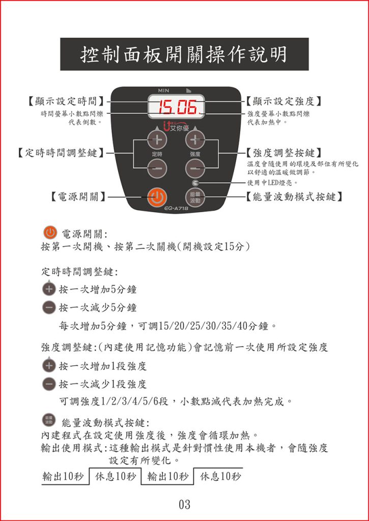 遠紅外線治療儀__操作說明書_05